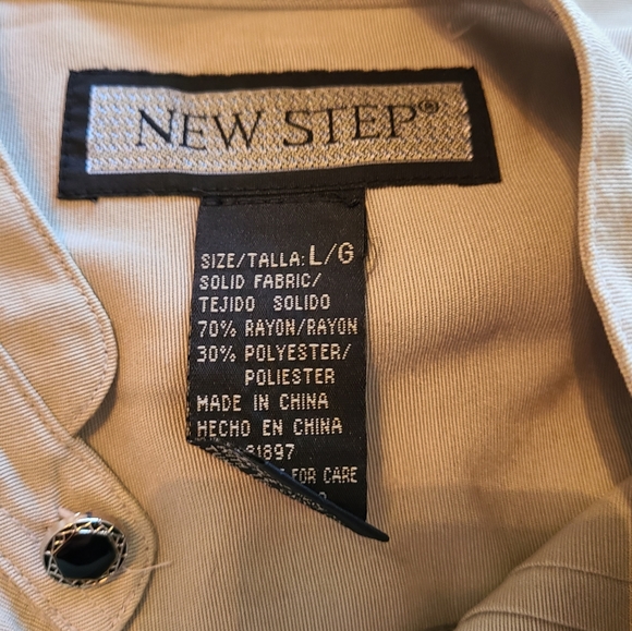 New Step Men's Caribbean Island Shirt, Size:  Large Color: Tan - Picture 7 of 16